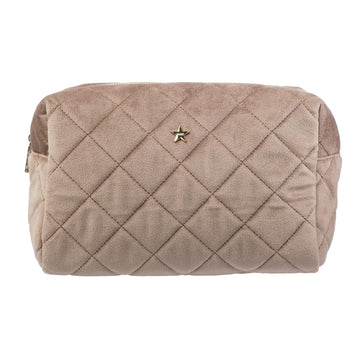 VELVET QUILTED MAKE-UP POUCH LARGE