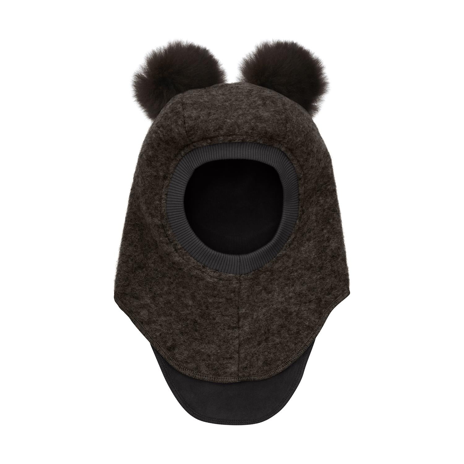 BALACLAVA WOOL ALPACA POMPOMS
