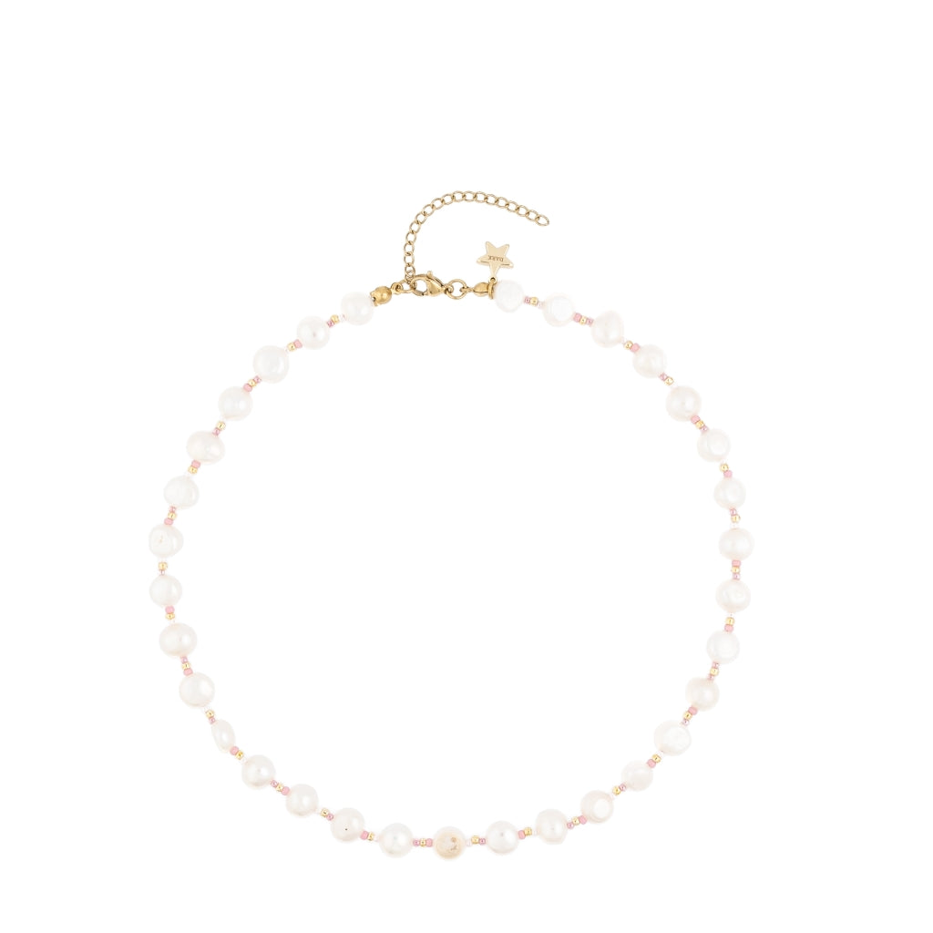 PEARL BEAD NECKLACE W/GLASS BEADS