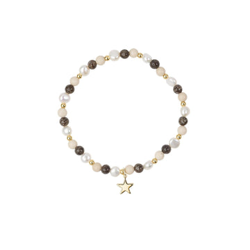 STONE & PEARL BEAD BRACELET 4MM