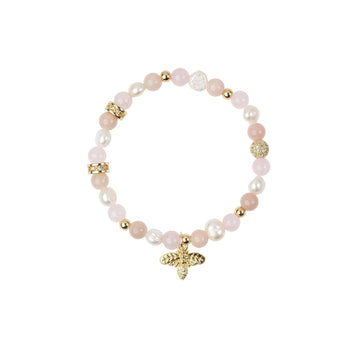 STONE & PEARL BEAD BRACELET 6MM