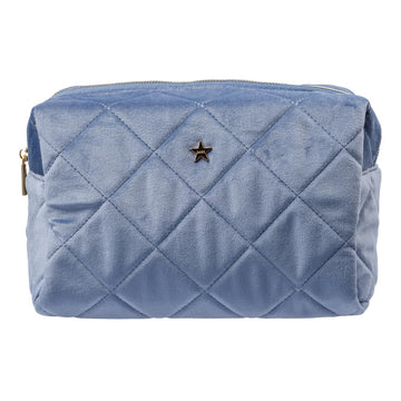 VELVET QUILTED MAKE-UP POUCH LARGE